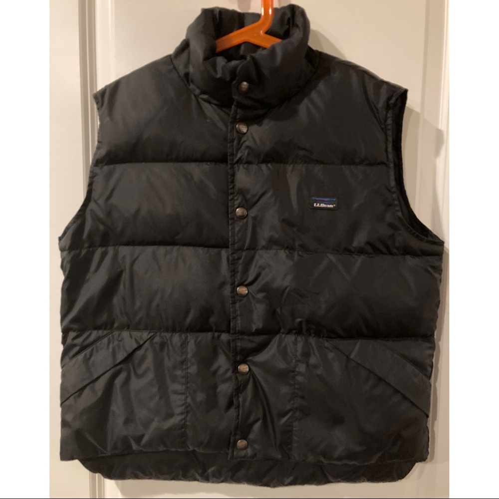 Vtg LLBean Boys Goose Down Puffer Vest Med 10/12